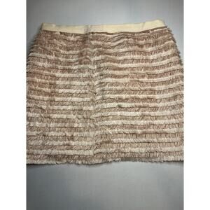 Erin By Erin Featherstone Tiered Fringe Mini Skirt Peach Size 4 NWTS